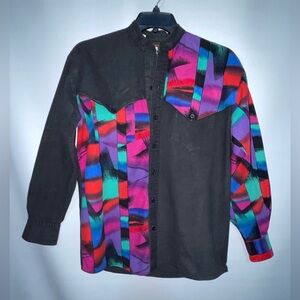 Vintage Karman Western Colorblock Button-Up Shirt